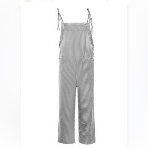 YAGHYAGH Womens Retro Loose Striped Bib Jumpsuit